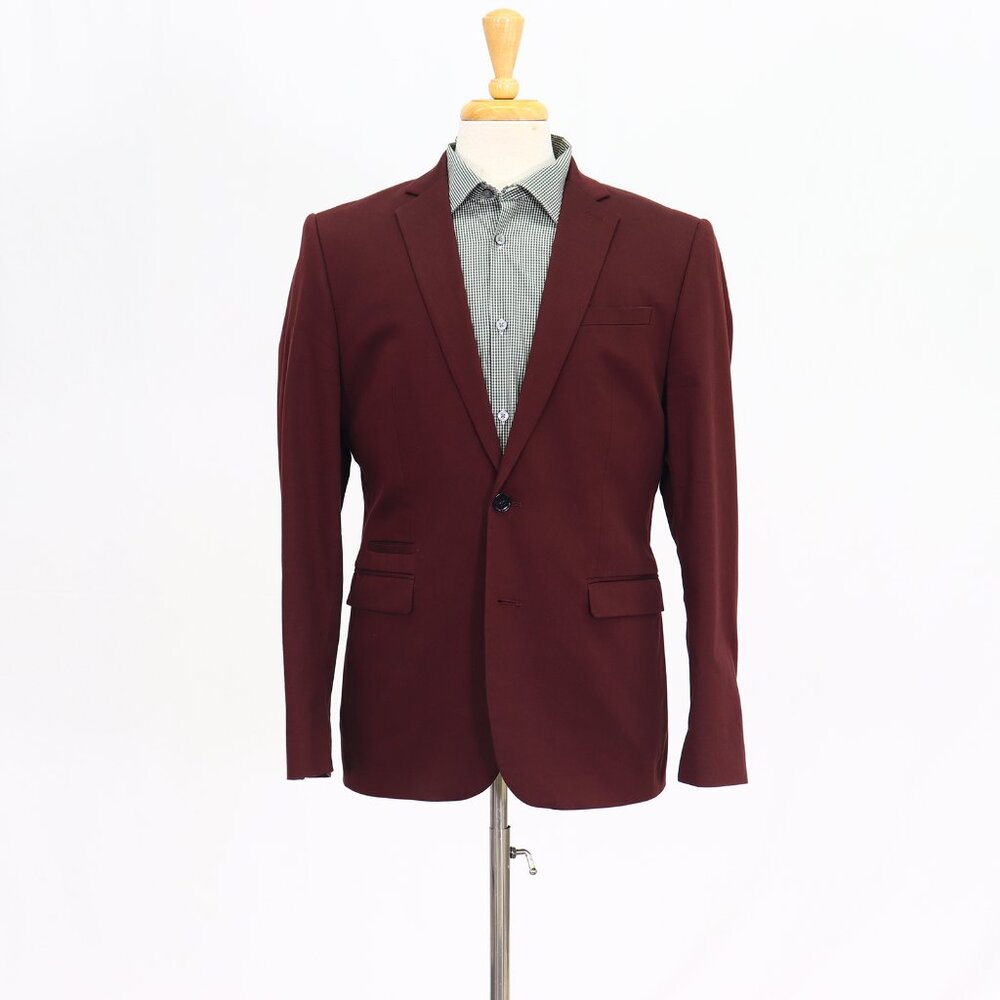 Express 40r Brown Solid 2-Button Sport Coat Blaze… - image 1
